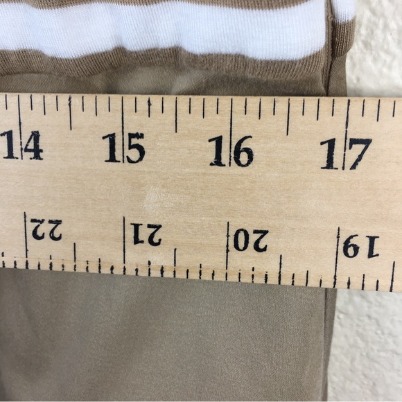 Spense Mixed Media Striped Beige Cream Knee Length Sleeveless Dress Size 12 - Picture 9 of 12